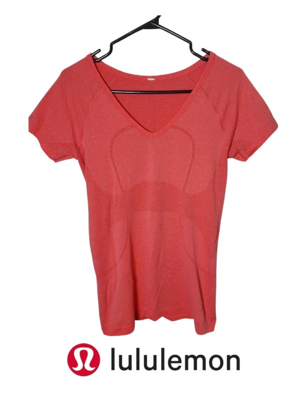 Lululemon Swifty Tech Peachy Coral Pink Short Sleeve V Neck Shirt